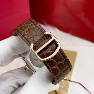 Đồng Hồ Cartier Tank Fake Máy Cơ Nhật Nam Dây Da Màu Nâu 40mm (4)