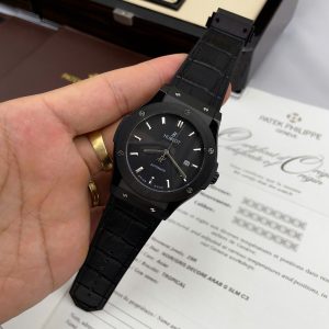 Đồng Hồ Hublot Nam Dây Cao Su Màu Đen Fake Máy Cơ Tự Động 38-42mm (8)