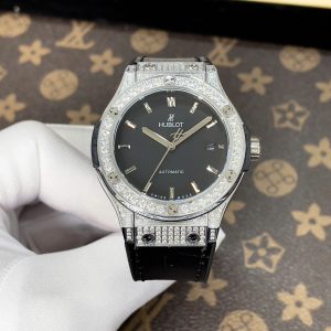 Đồng Hồ Hublot Nam Đính Đá Fake Máy Cơ Automatic Nhật Màu Đen 38-42mm (8)