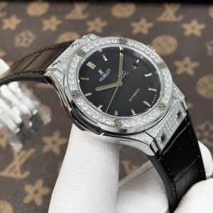 Đồng Hồ Hublot Nam Đính Đá Fake Máy Cơ Automatic Nhật Màu Đen 38-42mm (8)