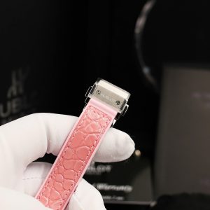 Đồng Hồ Hublot Nữ Đính Đá Mặt Xà Cừ Hồng Replica Cao Cấp 33mm (13)