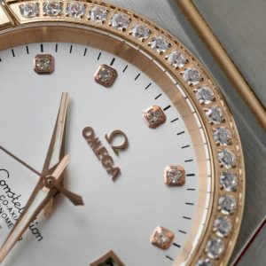 Đồng Hồ Omega Constellation Fake Cao Cấp Mặt Trắng Đính Đá Máy Thụy Sỹ (2)