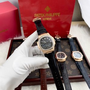 Đồng Hồ Patek Philippe Fake Cao Cấp Mặt Số Xám Nautilus 5724R 40mm (1)