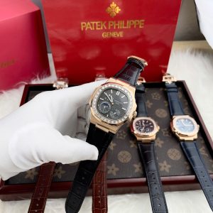 Đồng Hồ Patek Philippe Fake Cao Cấp Mặt Số Xám Nautilus 5724R 40mm (1)