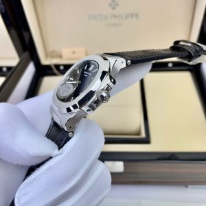 Đồng Hồ Patek Philippe Fake Máy Nhật Mặt Đen Dây Da Nautilus 5711 40mm (1)