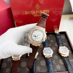 Đồng Hồ Patek Philippe Fake Máy Nhật Mặt Màu Trắng Nautilus 5724R 40mm (6)