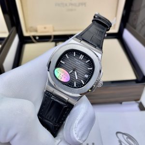 Đồng Hồ Patek Philippe Fake Máy Nhật Mặt Xám Dây Da Nautilus 5711 40mm (1)