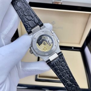 Đồng Hồ Patek Philippe Fake Máy Nhật Mặt Xanh Blue Dây Da Nautilus 5711 40mm (7)