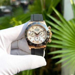 Đồng Hồ Rolex Daytona 116518LN Phủ Vàng Mặt Số Xà Cừ Đính Moissanite 40mm (2)
