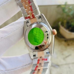 Đồng Hồ Rolex Nữ Đính Đá Fake Máy Nhật DateJust Mặt Nâu 31mm (7)