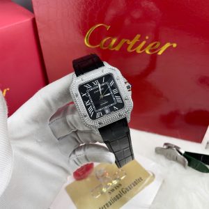 Đồng Hồ Cartier Automatic Nam Đính Đá Máy Cơ Nhật Fake Cao Cấp 40mm (1)