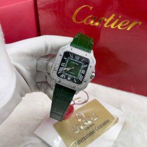 Đồng Hồ Cartier Automatic Nam Đính Đá Máy Cơ Nhật Màu Xanh Lá Cây 40mm (5)
