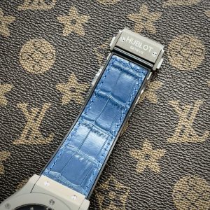 Đồng Hồ Hublot Automatic Nam Mặt Xanh Blue Vỏ Nhám Fake Máy Nhật 42mm (1)