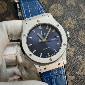 Đồng Hồ Hublot Automatic Nam Mặt Xanh Blue Vỏ Nhám Fake Máy Nhật 42mm (1)