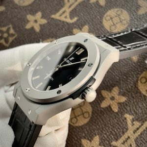 Đồng Hồ Hublot Automatic Nam Màu Đen Vỏ Nhám Fake Máy Cơ Nhật 42mm (1)
