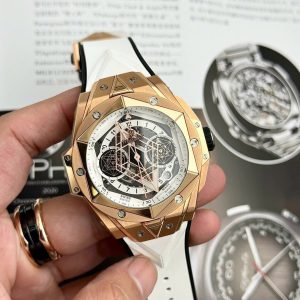 Đồng Hồ Hublot Big Bang Sang Bleu II King Gold Chế Tác Dây Trắng Xưởng BBF 45mm
