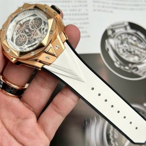 Đồng Hồ Hublot Big Bang Sang Bleu II King Gold Chế Tác Dây Trắng Xưởng BBF 45mm