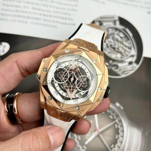 Đồng Hồ Hublot Big Bang Sang Bleu II King Gold Chế Tác Dây Trắng Xưởng BBF 45mm
