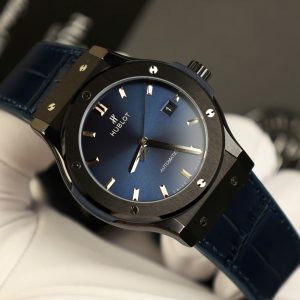 Đồng Hồ Hublot Chế Tác Vỏ Gốm Đen Ceramic Mặt Xanh Máy Tinh Chỉnh SW300 42mm (9)