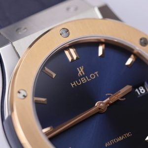 Đồng Hồ Hublot Classic Fusion Demi King Gold Blue Fake Thuỵ Sỹ Xưởng WWF 42mm (8)