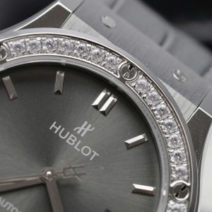 Đồng Hồ Hublot Classic Fusion Đính Đá Mặt Xám Fake Cao Cấp Xưởng HB 38mm (9)