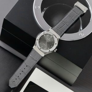 Đồng Hồ Hublot Classic Fusion Đính Đá Mặt Xám Fake Cao Cấp Xưởng HB 38mm (9)
