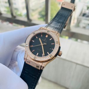 Đồng Hồ Hublot Nam Đính Đá Dây Cao Su Fake Máy Cơ Nhật 38-42mm (1)
