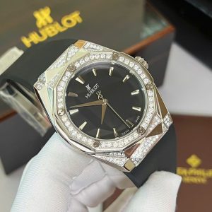 Đồng Hồ Hublot Orlinski Nam Đính Đá Dây Cao Su Màu Đen Máy Cơ Nhật 44mm (1)
