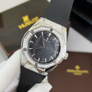 Đồng Hồ Hublot Orlinski Nam Đính Đá Dây Cao Su Màu Đen Máy Cơ Nhật 44mm (1)