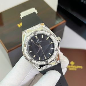 Đồng Hồ Hublot Orlinski Nam Đính Đá Dây Cao Su Màu Đen Máy Cơ Nhật 44mm (1)