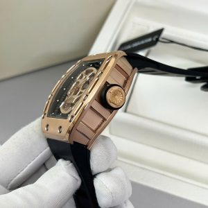 Đồng Hồ Nam Richard Mille RM052 Vàng Hồng Super Fake Họa Tiết Đầu Lâu 42mm (9)