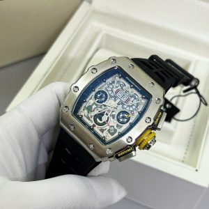 Đồng Hồ Nam Richard Mille RM11-03 Super Fake Dây Cao Su Màu Đen 45mm (2)