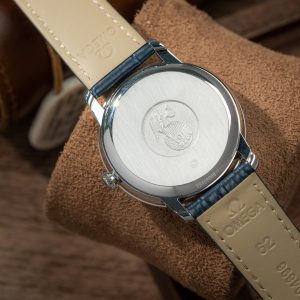 Đồng Hồ Omega De Ville Prestige Power Reserve Replica Dây Da Màu Xanh (9)