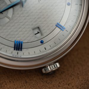Đồng Hồ Omega De Ville Prestige Power Reserve Replica Dây Da Màu Xanh (9)