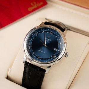 Đồng Hồ Omega De Ville Prestige Replica Cao Cấp Mặt Số Xanh Dây Da 39 (1)