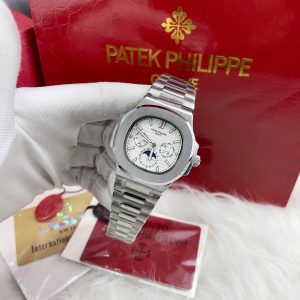 Đồng Hồ Patek Philippe Automatic Nhật Fake Cao Cấp Mặt Trắng Nautilus 5740 40mm (1)