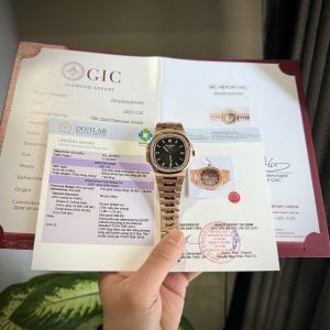 Đồng Hồ Patek Philippe Chế Tác Bọc Vàng Hồng Đính Moissanite Nautilus 5711 40mm (2)