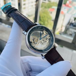 Đồng Hồ Patek Philippe Cơ Lộ Máy Nhật Nam Dây Da Màu Xanh Fake 41mm (4)