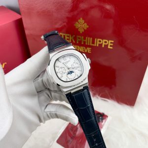 Đồng Hồ Patek Philippe Fake Máy Nhật Nam Đính Đá Mặt Số Trắng 40mm (1)