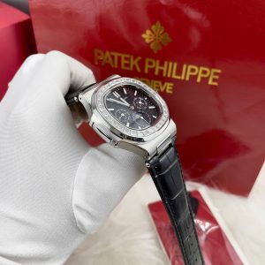 Đồng Hồ Patek Philippe Fake Máy Nhật Nam Đính Đá Màu Đen 40mm (3)
