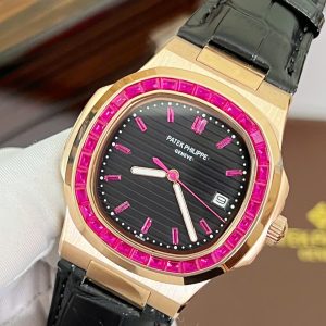 Đồng Hồ Patek Philippe Nautilus 5723 Fake Máy Cơ Nhật Dây Da Màu Đen 40mm (1)