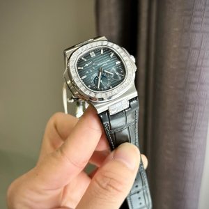 Đồng Hồ Patek Philippe Nautilus 5724G Đính Đá Moissanite Hong Kong Xưởng PPF 40mm (2)