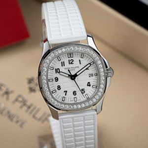 Đồng Hồ Patek Philippe Nữ Dây Cao Su Màu Trắng Aquanaut 5067 Xưởng PPF 35 (9)