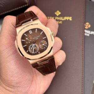 Đồng Hồ Patek Philippe Rep 11 Nautilus 5712 Mặt Số Nâu Dây Da GRF 40mm (1)