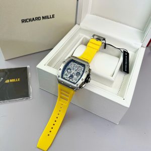 Đồng Hồ Richard Mille RM11-03 Fake Cao Cấp Dây Cao Su Màu Vàng 45mm (1)