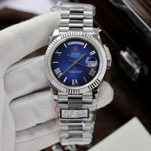 Đồng Hồ Rolex Chế Tác Day-Date 228236 Mặt Xanh Blue Ombré Xưởng QF 185 Grams 40mm (1)