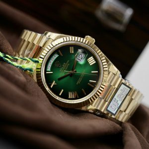 Đồng Hồ Rolex Chế Tác Day-Date 228236 Mặt Xanh Green Ombré Xưởng QF 185 Grams 40mm (2)