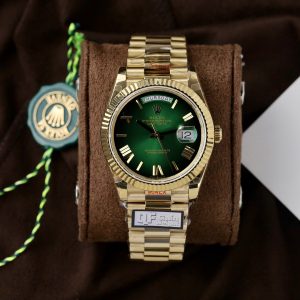 Đồng Hồ Rolex Chế Tác Day-Date 228236 Mặt Xanh Green Ombré Xưởng QF 185 Grams 40mm (2)
