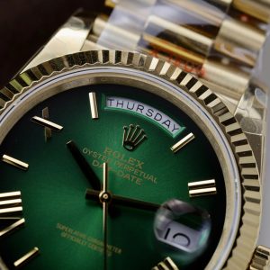 Đồng Hồ Rolex Chế Tác Day-Date 228236 Mặt Xanh Green Ombré Xưởng QF 185 Grams 40mm (2)