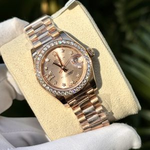 Đồng Hồ Rolex DateJust 279135RBR Phủ Vàng Hồng 18K Đính Đá Moissanite 28mm (3)